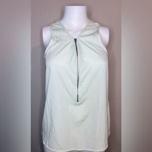 Banana Republic Light Green Zip-Front Blouse